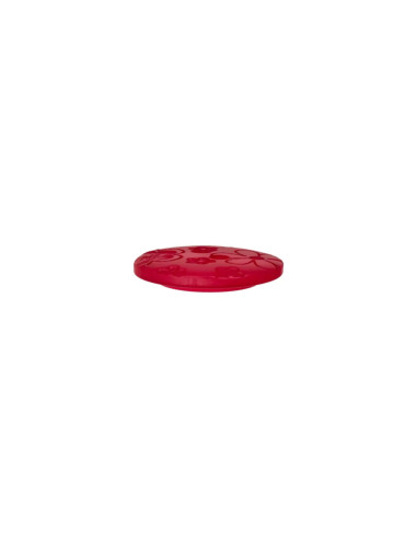 Polyesterknopf 2-Loch 18mm rund mit Blumen - Prym 0048 - rot