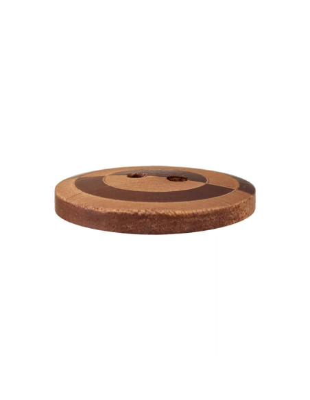 Holzknopf 2-Loch 23 mm Kreis - Prym 0022 - dunkelbraun