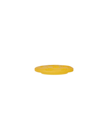 Polyesterknopf 2-Loch 15 mm rund mit Blumen - Prym 0038 - gelb