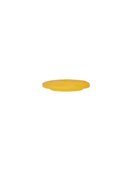 Polyesterknopf 2-Loch 15 mm rund mit Blumen - Prym 0038 - gelb