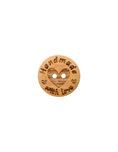 Holzknopf 2-Loch 15 mm Handmade with love - Prym