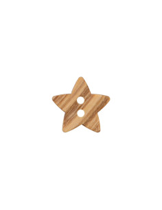 Holzknopf 2-Loch 15 mm Stern - Prym 0016 - beige