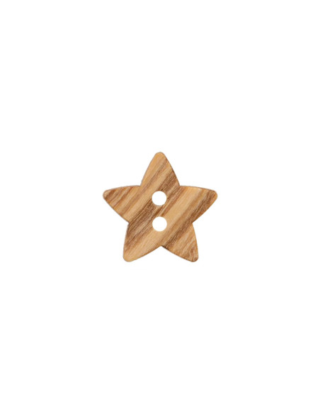 Holzknopf 2-Loch 15 mm Stern - Prym 0016 - beige