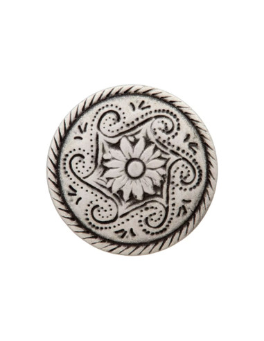 Metallknopf Öse 20 mm Edelweiss Trachten - Prym 0083 - altsilber