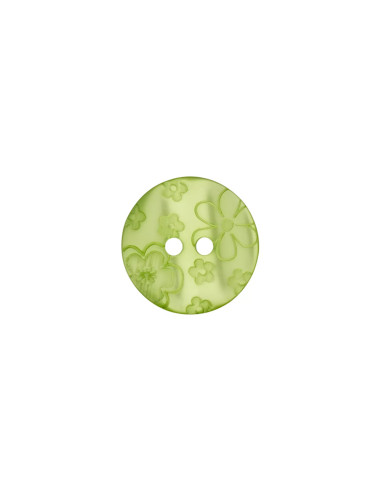 Polyesterknopf 2-Loch 18mm Blumen - Prym 0043 - grün