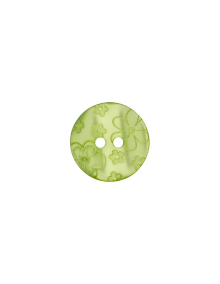 Polyesterknopf 2-Loch 18mm Blumen - Prym 0043 - grün