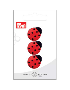 Polyesterknopf Öse 18 mm Marienkäfer - Prym 0048 - rot