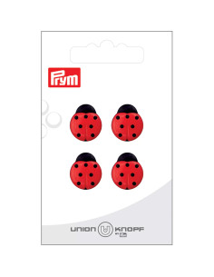 Polyesterknopf Öse 14 mm Marienkäfer - Prym 0048 - rot