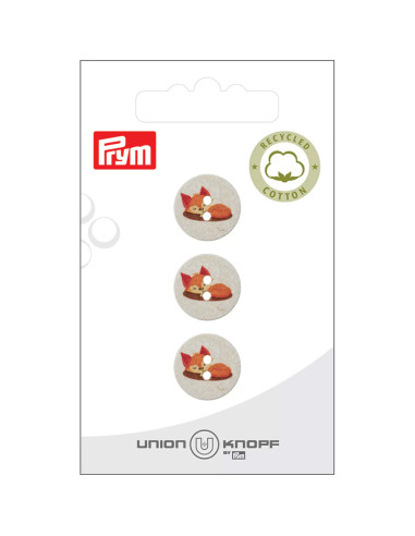 Knopf Fuchs recycelt 15 mm 2-Loch - Prym