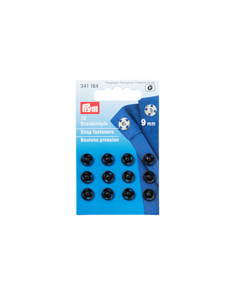 Druckknöpfe 9 mm schwarz - Prym
