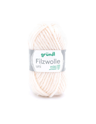 Filzwolle uni - Gründl 01 - creme