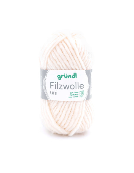 Filzwolle uni - Gründl 01 - creme