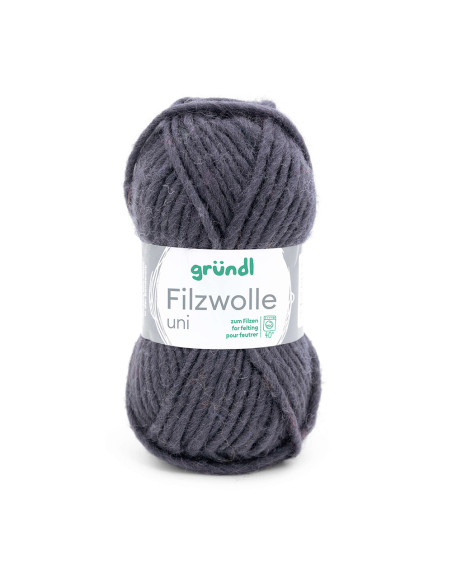 Filzwolle uni - Gründl 02 - anthrazit