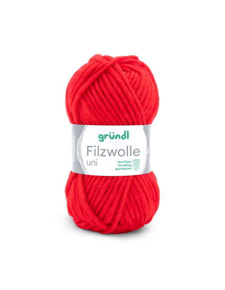 Filzwolle uni - Gründl 09 - signalrot