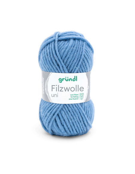 Filzwolle uni - Gründl 17 - taubenblau