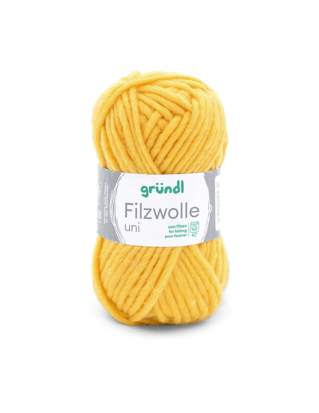Filzwolle uni - Gründl 60 - zitrone