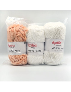3 Knäuel Velvet Mini Katia - Mängelware