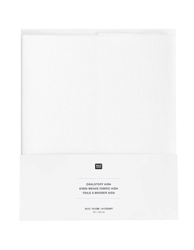 Zählstoff AIDA 5.4 Stiche/CM 40 x 40 cm - Rico Design weiss