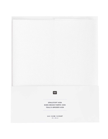 Zählstoff AIDA 5.4 Stiche/CM 40 x 40 cm - Rico Design weiss