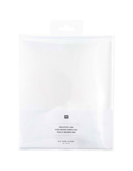 Zählstoff AIDA 5.4 Stiche/CM 40 x 40 cm - Rico Design weiss