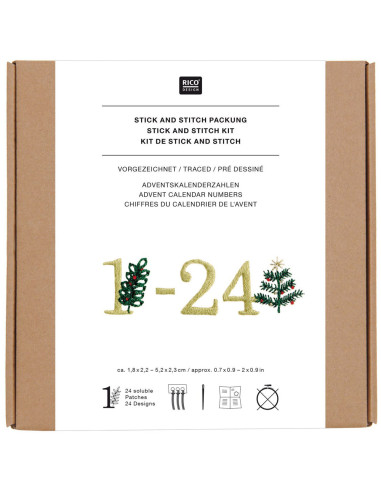 Stick  Stitch Packung Adventskalenderzahlen - Rico Design