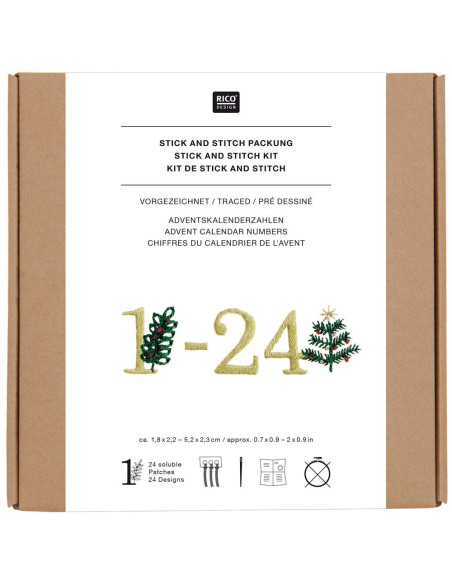 Stick  Stitch Packung Adventskalenderzahlen - Rico Design
