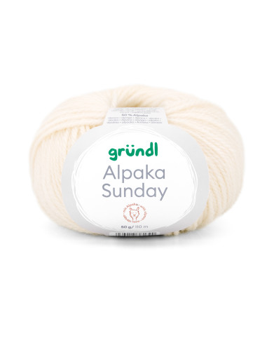 Alpaka Sunday - Gründl 01 - Naturweiss