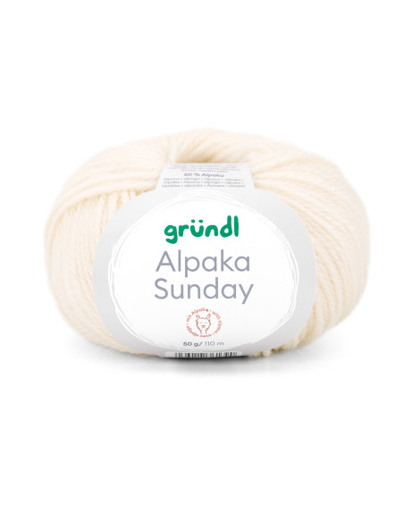 Alpaka Sunday - Gründl 01 - Naturweiss