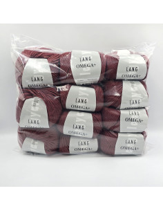 11 Knäuel Omega  plus weinrot Lang Yarns - Outlet