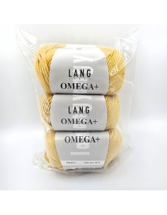 3 Knäuel Omega  plus gold Lang Yarns - Outlet