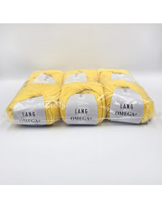 6 Knäuel Omega  plus gelb Lang Yarns - Outlet