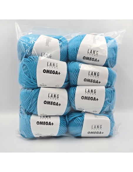 8 Knäuel Omega  plus türkis Lang Yarns - Outlet
