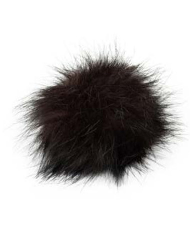 Kunstfellbommel mit Druckknopf 12 cm - ProLana 09 - brown