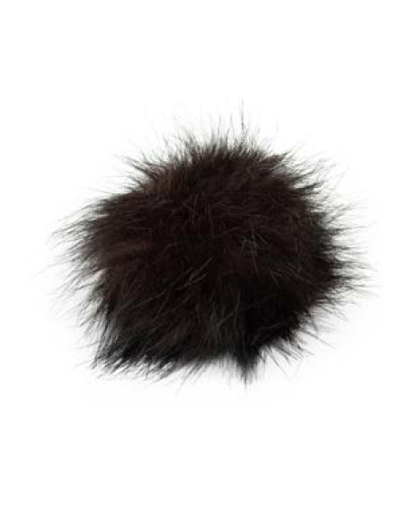 Kunstfellbommel mit Druckknopf 12 cm - ProLana 09 - brown