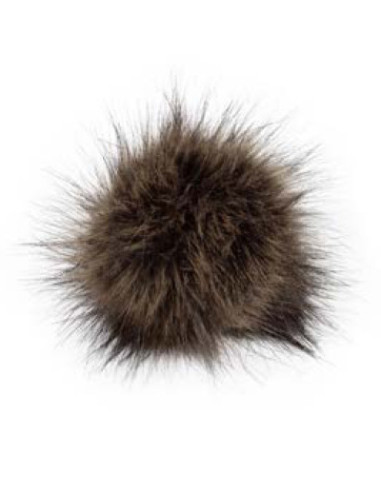 Kunstfellbommel mit Druckknopf 12 cm - ProLana 06 - cocoa