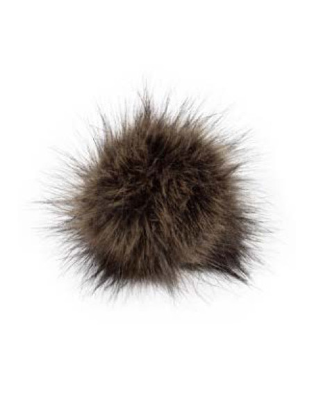 Kunstfellbommel mit Druckknopf 12 cm - ProLana 06 - cocoa