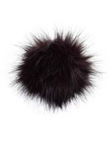 Kunstfellbommel mit Druckknopf 12 cm - ProLana 05 - eggplant