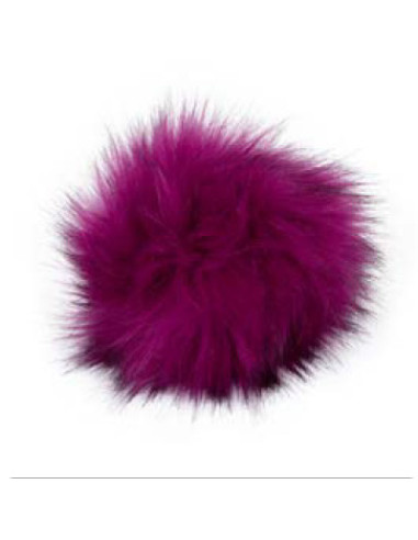 Kunstfellbommel mit Druckknopf 12 cm - ProLana 14 - magenta