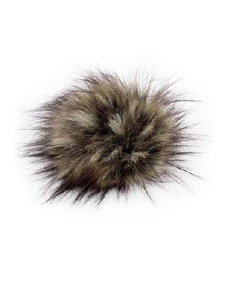 Kunstfellbommel mit Druckknopf 12 cm - ProLana17 - nat.racoon
