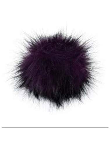Kunstfellbommel mit Druckknopf 12 cm - ProLana 12 - purple