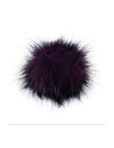 Kunstfellbommel mit Druckknopf 12 cm - ProLana 12 - purple