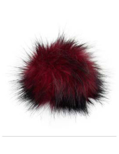 Kunstfellbommel mit Druckknopf 12 cm - ProLana11 - red