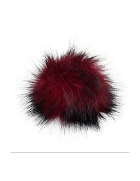 Kunstfellbommel mit Druckknopf 12 cm - ProLana11 - red