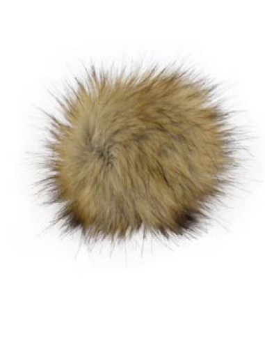 Kunstfellbommel mit Druckknopf 12 cm - ProLana 18 - sand meliert
