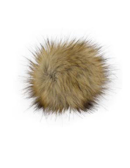 Kunstfellbommel mit Druckknopf 12 cm - ProLana 18 - sand meliert