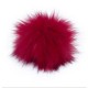Kunstfellbommel gross mit Druckknopf - ProLana 15-scarlet
