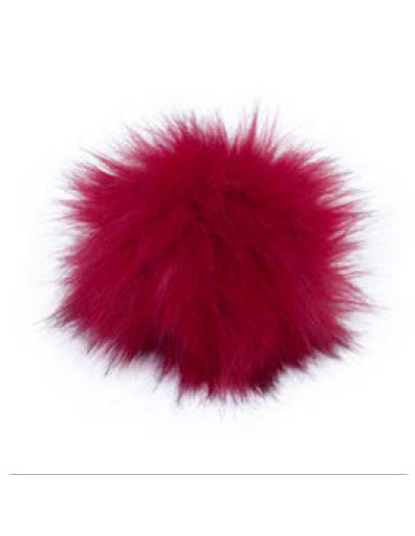 Kunstfellbommel mit Druckknopf 12 cm - ProLana 15 - scarlet