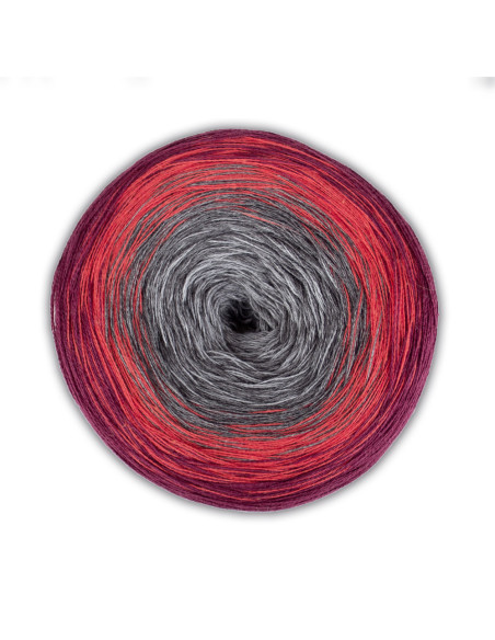 Woolly Hugs - BOBBEL Cotton 04 - hellgrau/dunkelgrau/rot/bordeaux