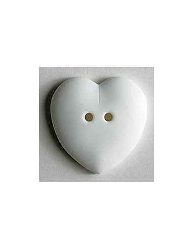 Knopf Herz diverse Farben 15 mm - Dill 026 - weiss
