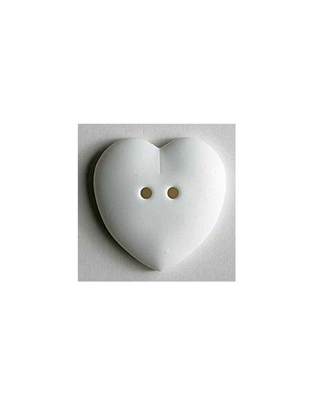 Knopf Herz diverse Farben 15 mm - Dill 026 - weiss